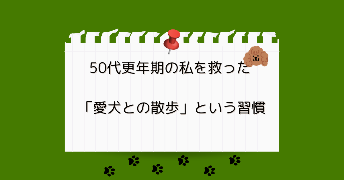 50代更年期の私を救った と「愛犬との散歩」という習慣