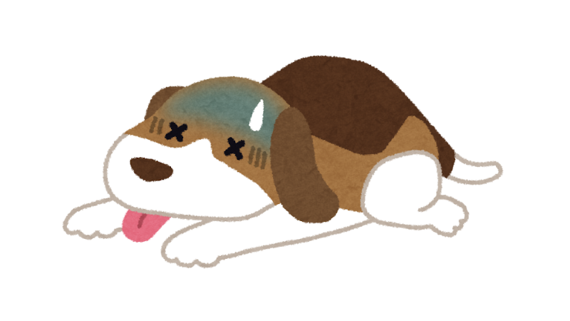 病衣の犬のイラスト